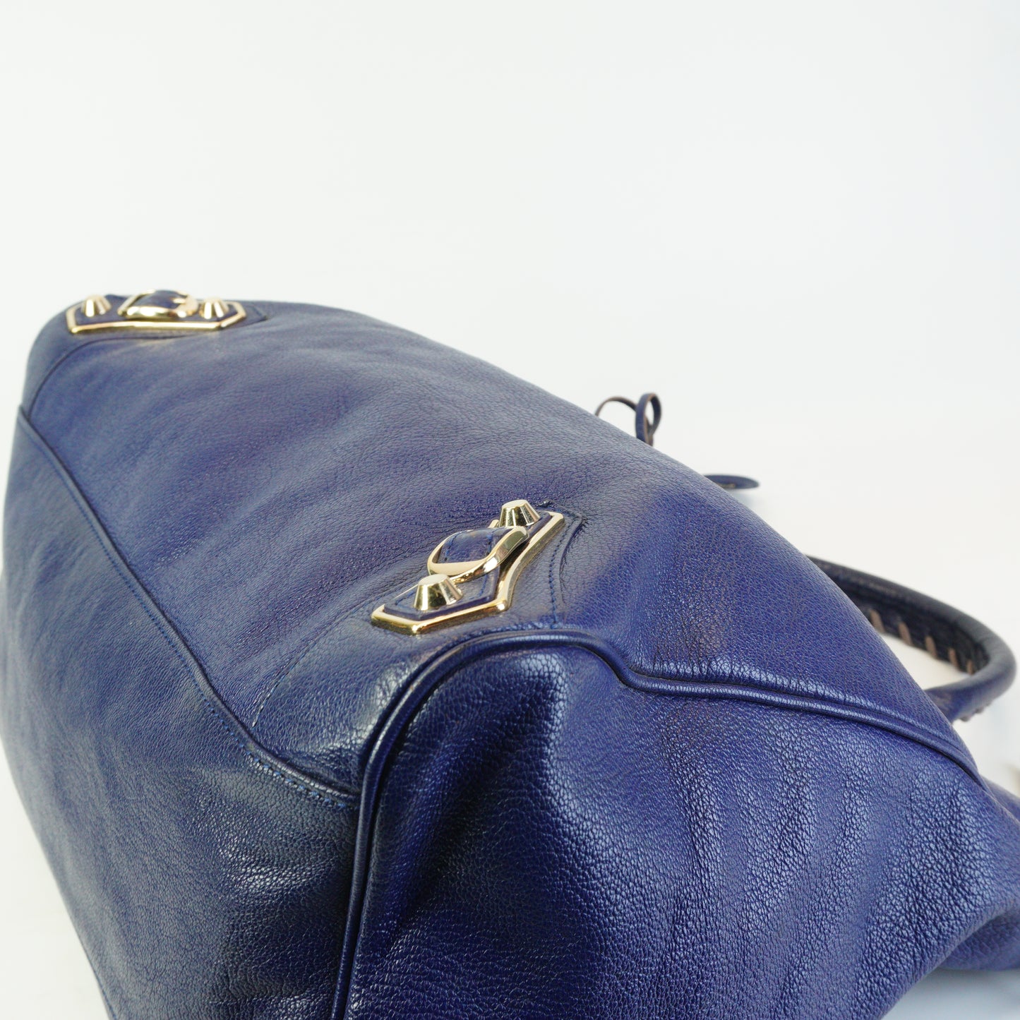 Balenciaga	Motocross Metallic Edge City Bag Blue Obscur Medium GHW
