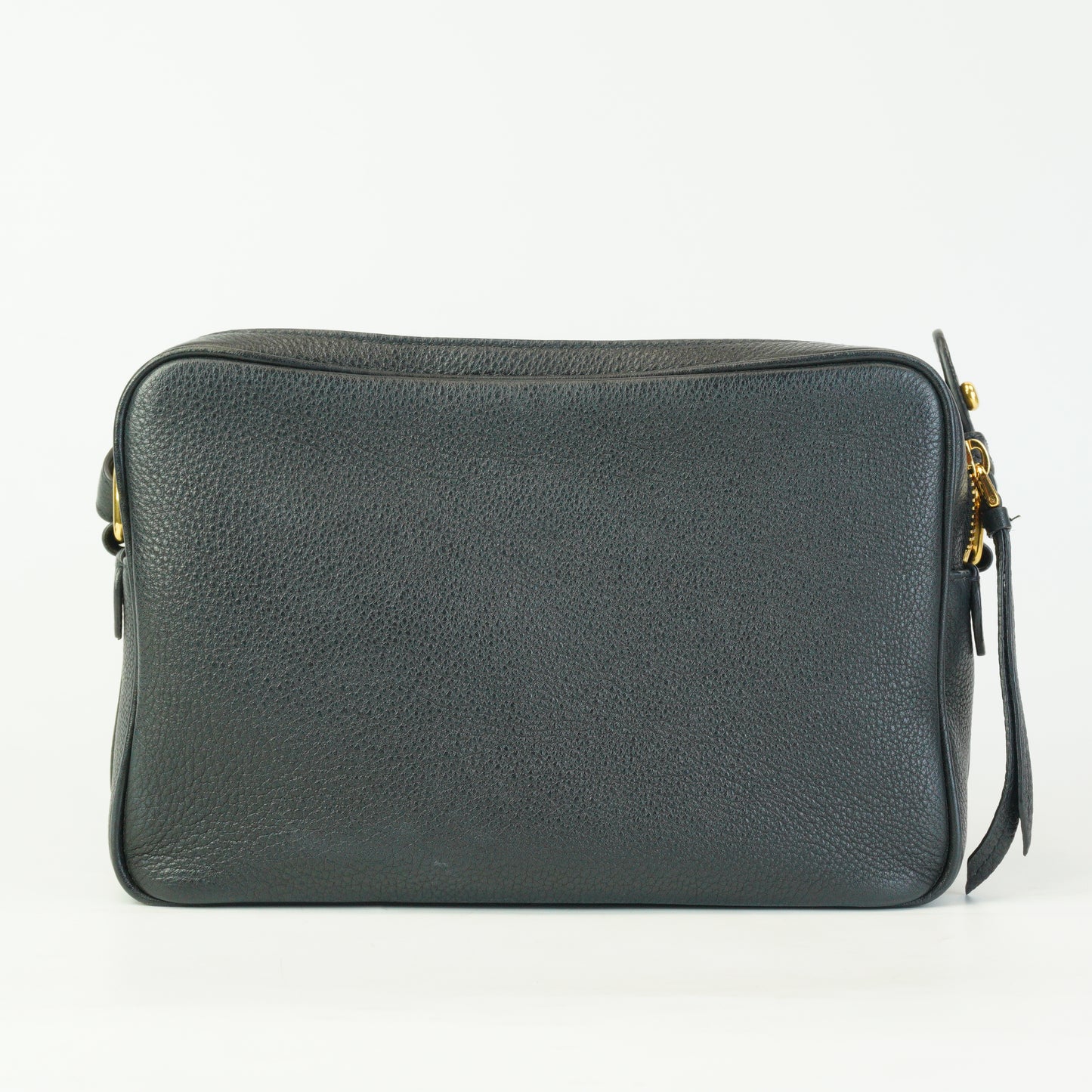 Prada Vitello Daino Double Zip Camera Bag Black Small  GHW