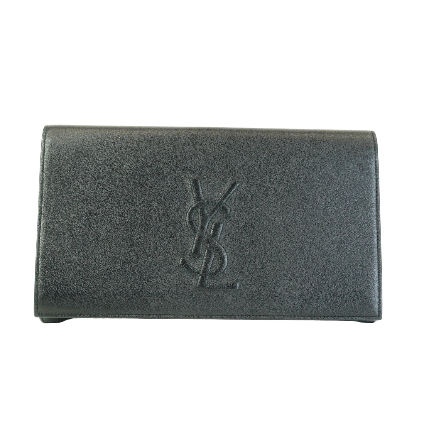 YSL	Belle de jour Black Leather Clutch GHW