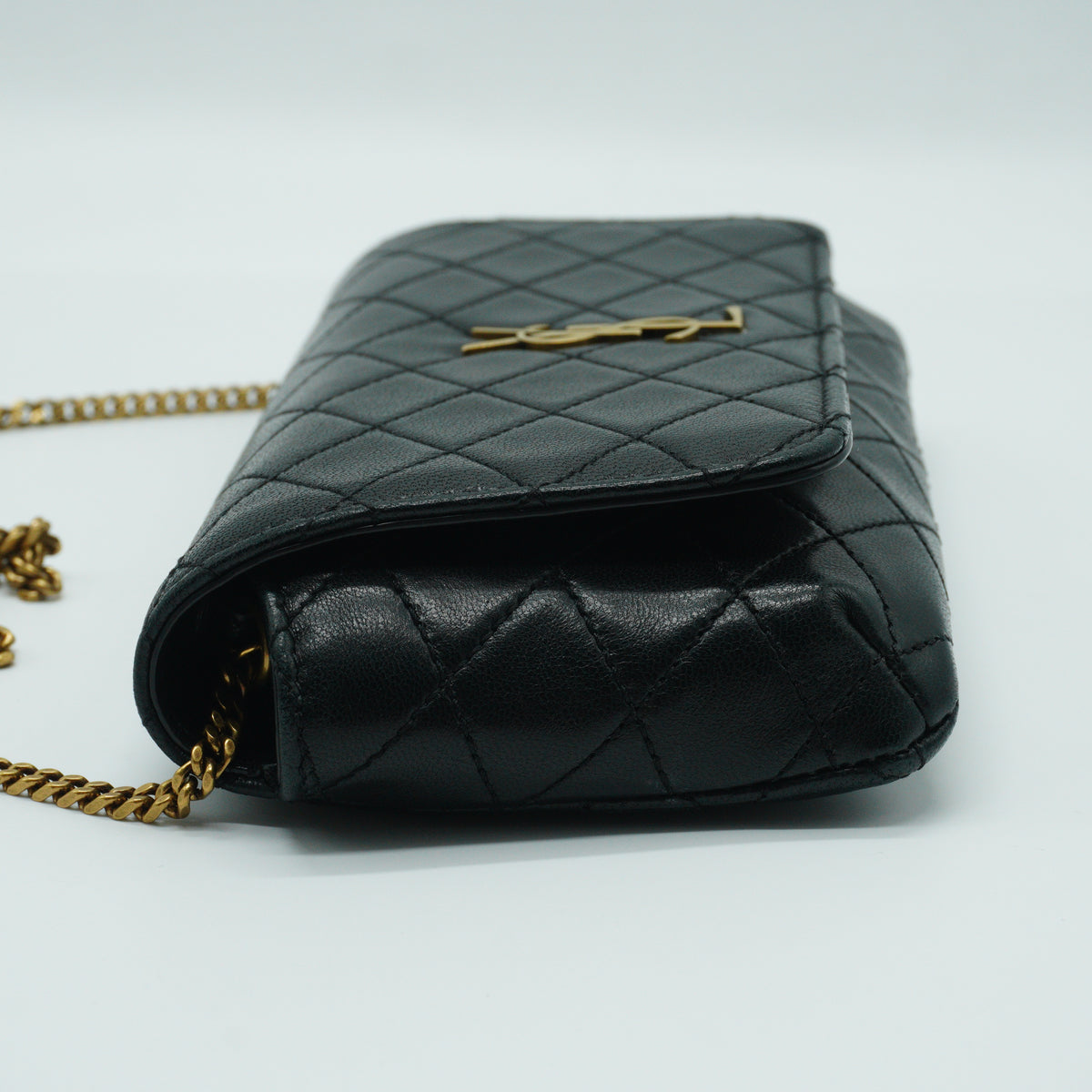 YSL	Gaby Chain Phone Holder Black Small GHW