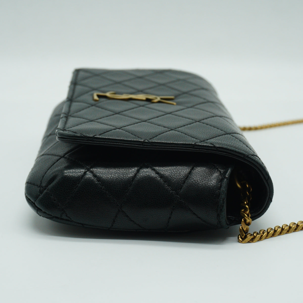 YSL	Gaby Chain Phone Holder Black Small GHW
