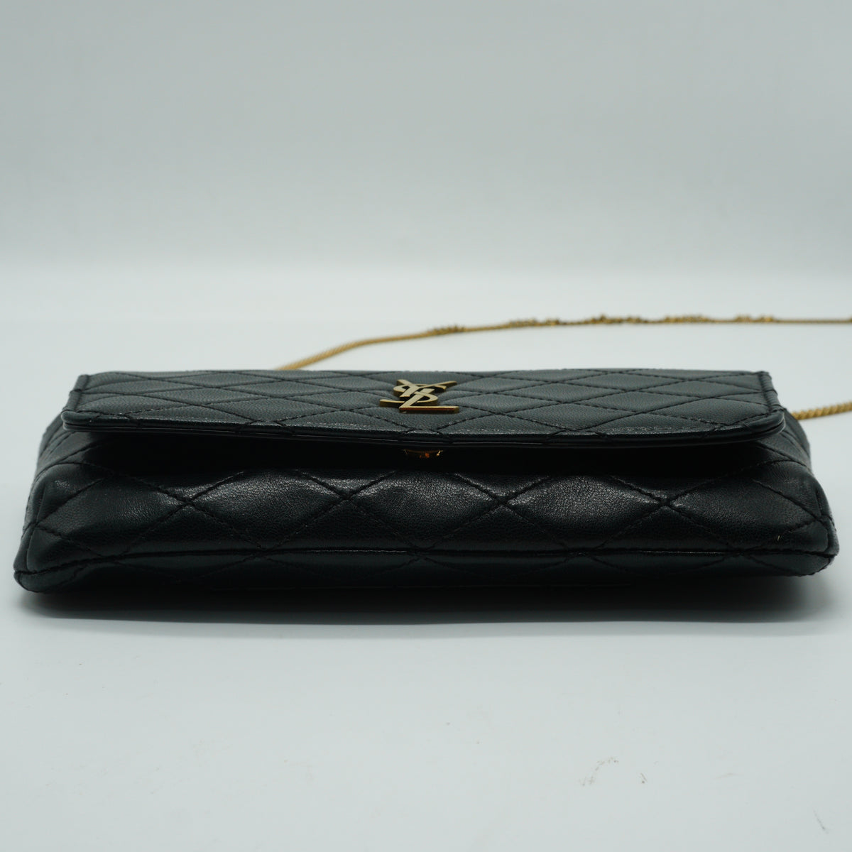 YSL	Gaby Chain Phone Holder Black Small GHW