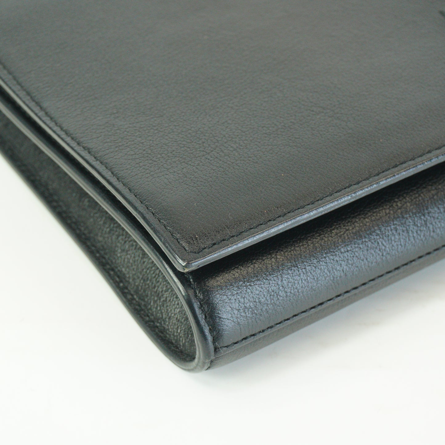 YSL	Belle de jour Black Leather Clutch GHW