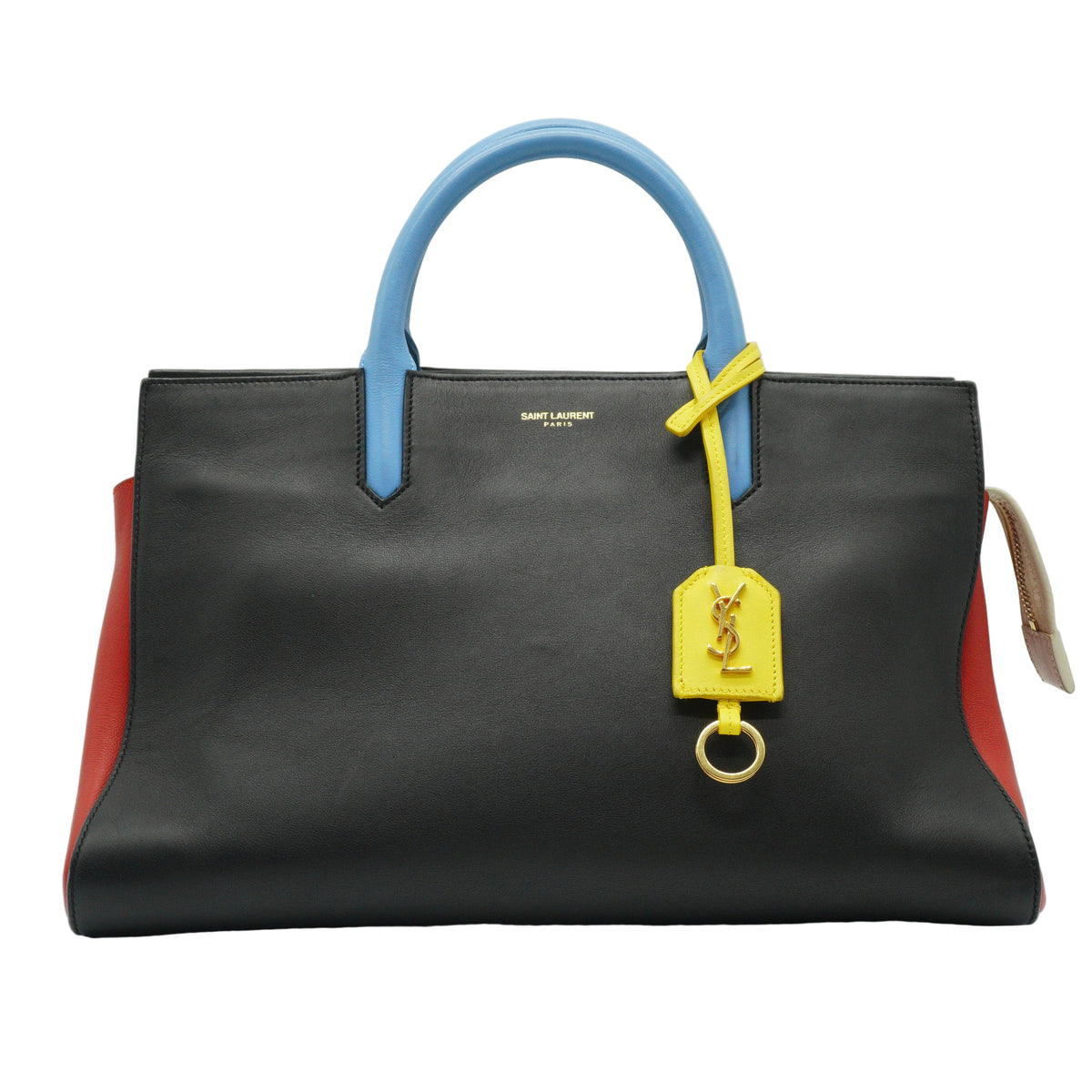YSL	Calfskin Cabas Tri-color Small Bag GHW