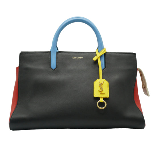 YSL	Calfskin Cabas Tri-color Small Bag GHW