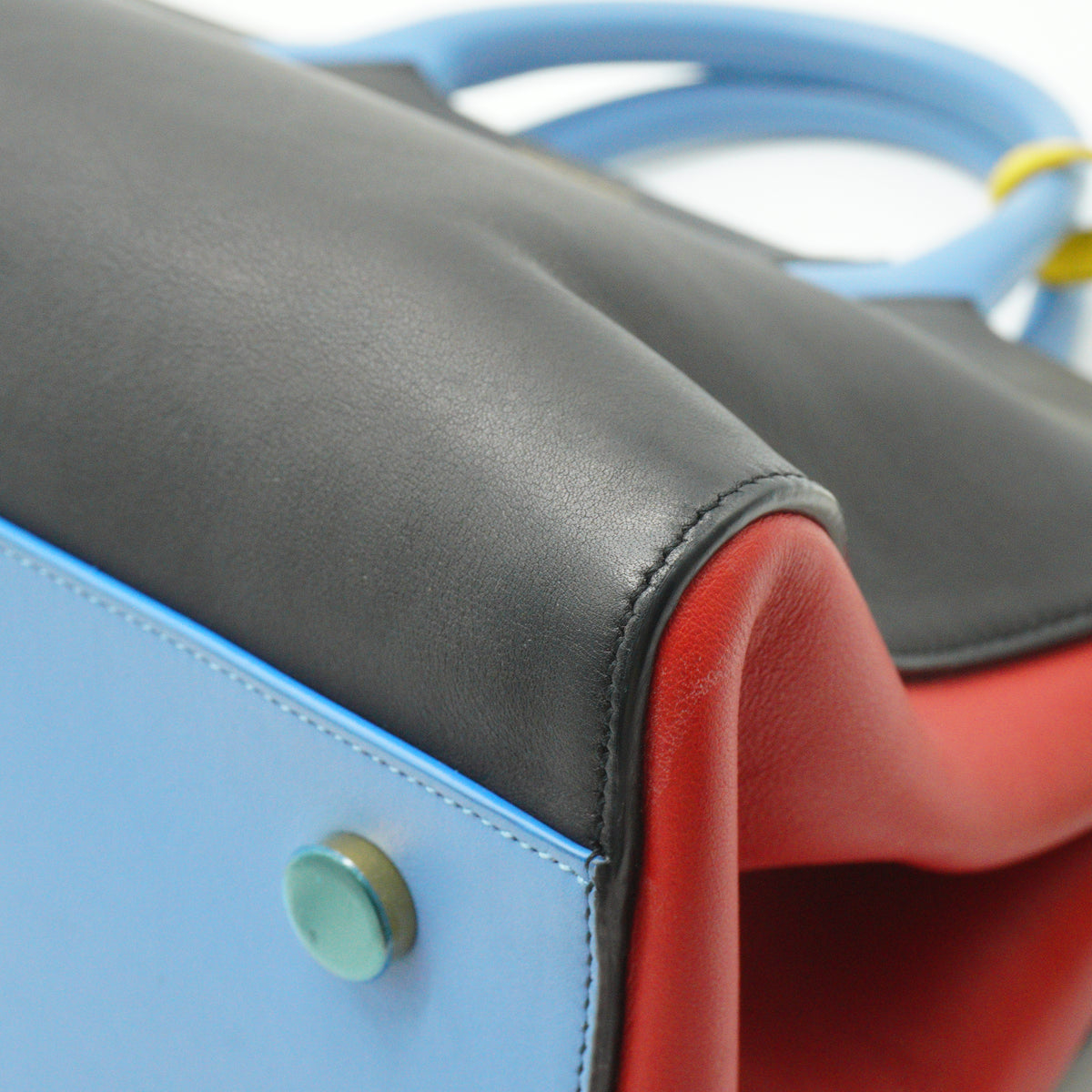 YSL	Calfskin Cabas Tri-color Small Bag GHW