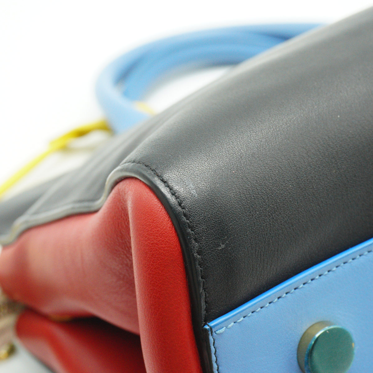 YSL	Calfskin Cabas Tri-color Small Bag GHW