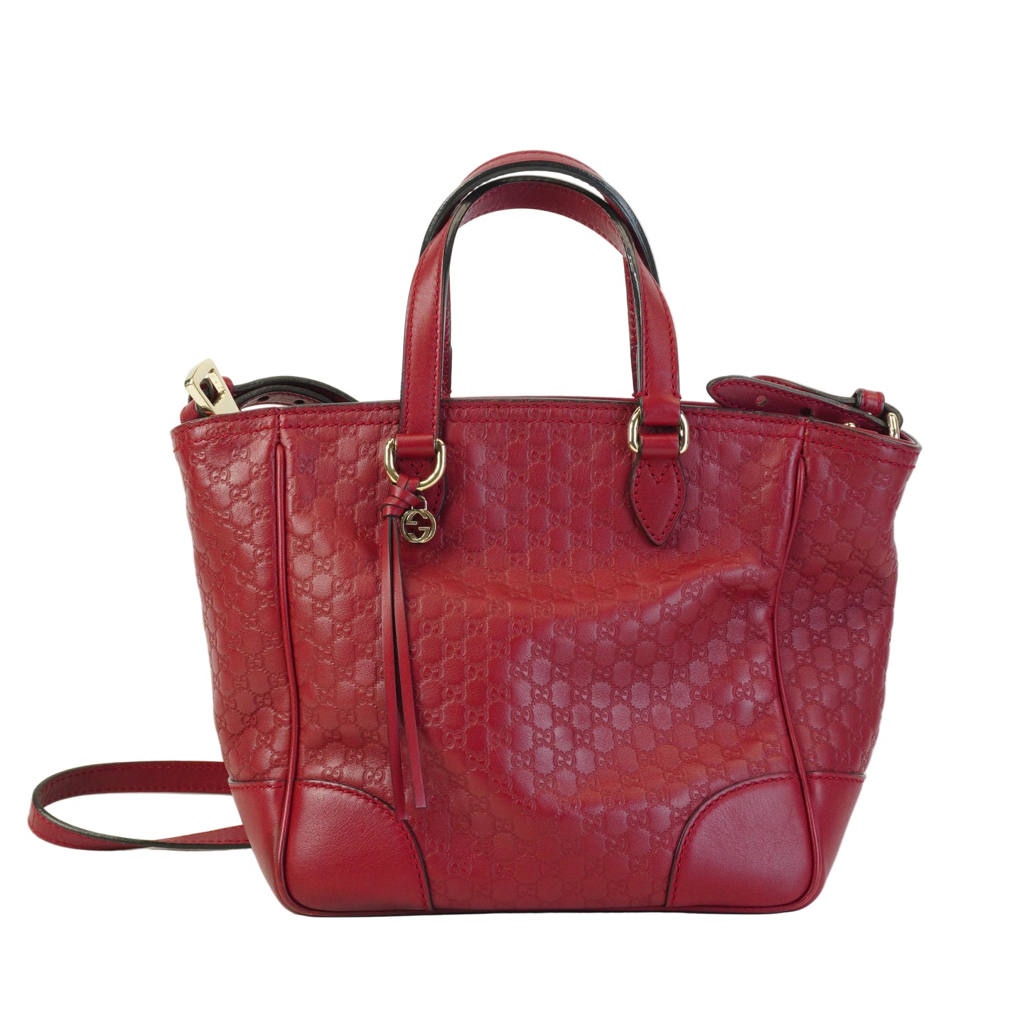 Gucci Bree Micro guccissima small Red tote GHW