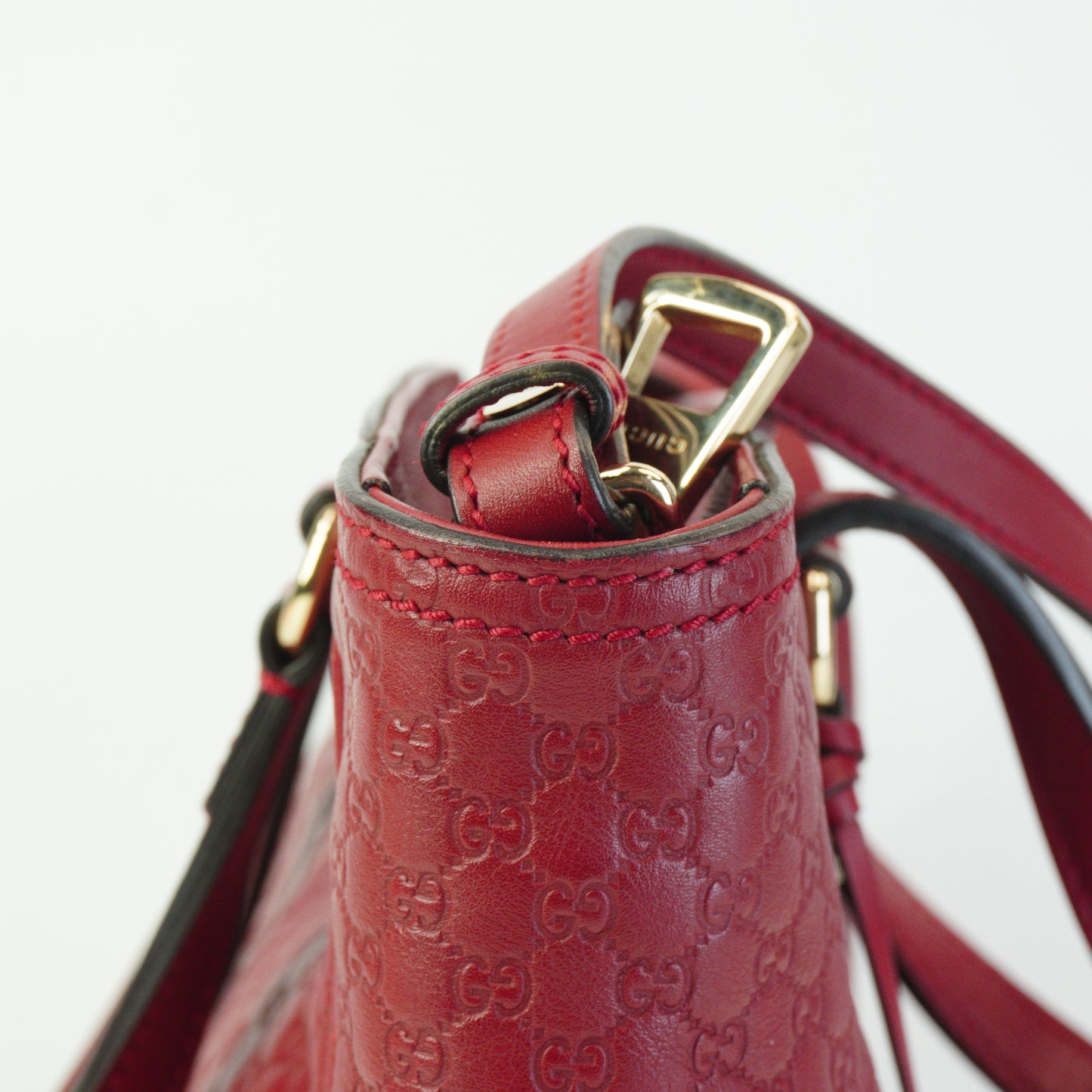 Gucci Bree Micro guccissima small Red tote GHW