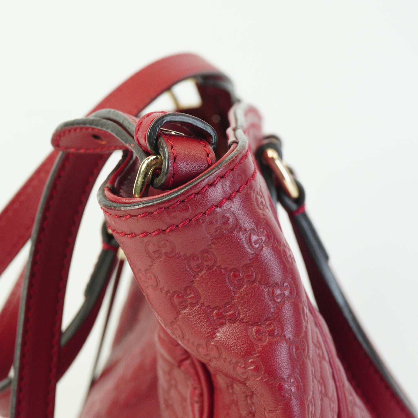 Gucci Bree Micro guccissima small Red tote GHW