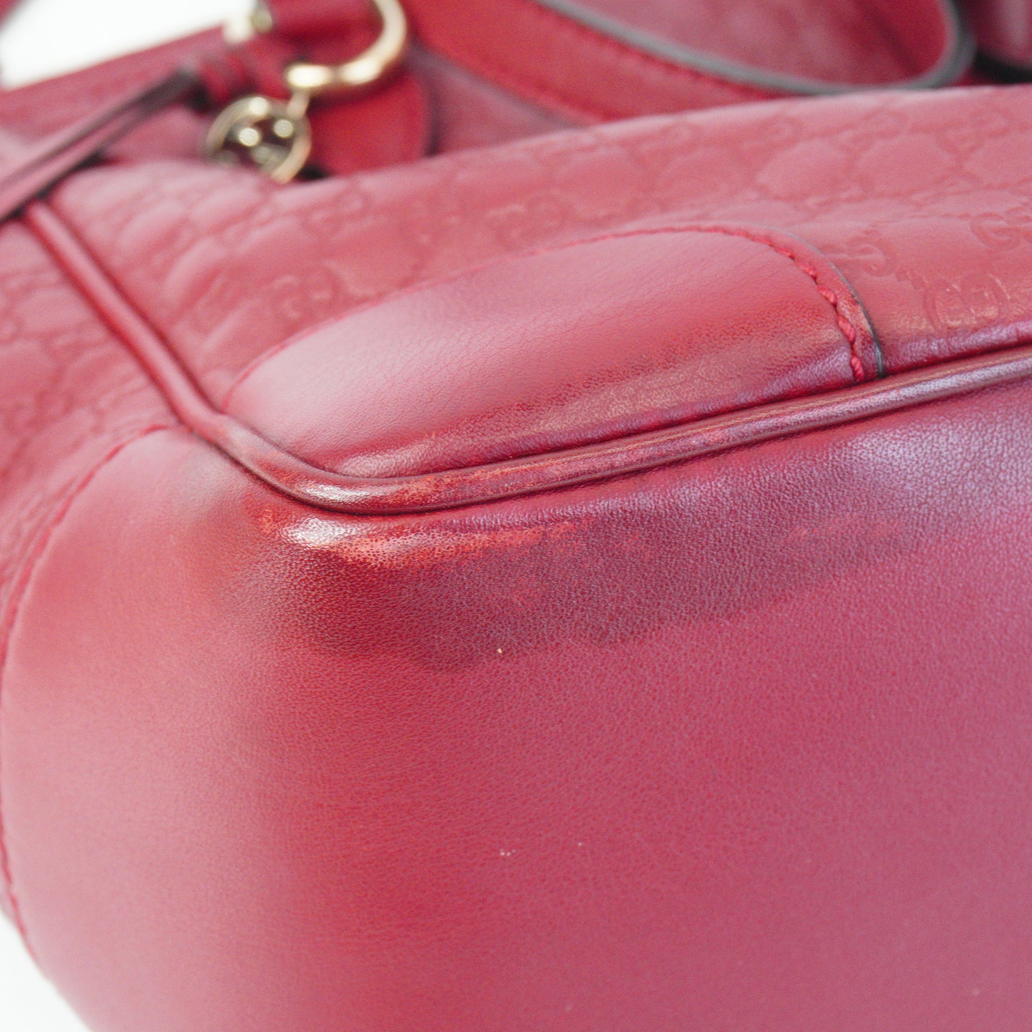 Gucci Bree Micro guccissima small Red tote GHW