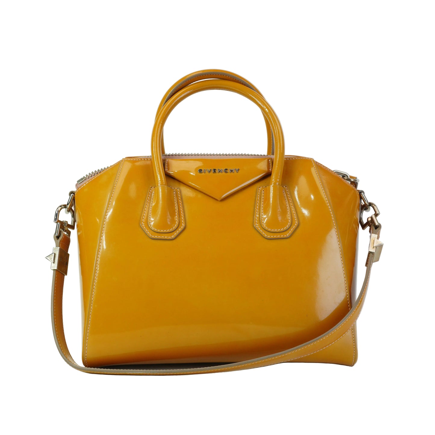 Givenchy Antigona Patent Mustard Medium SHW