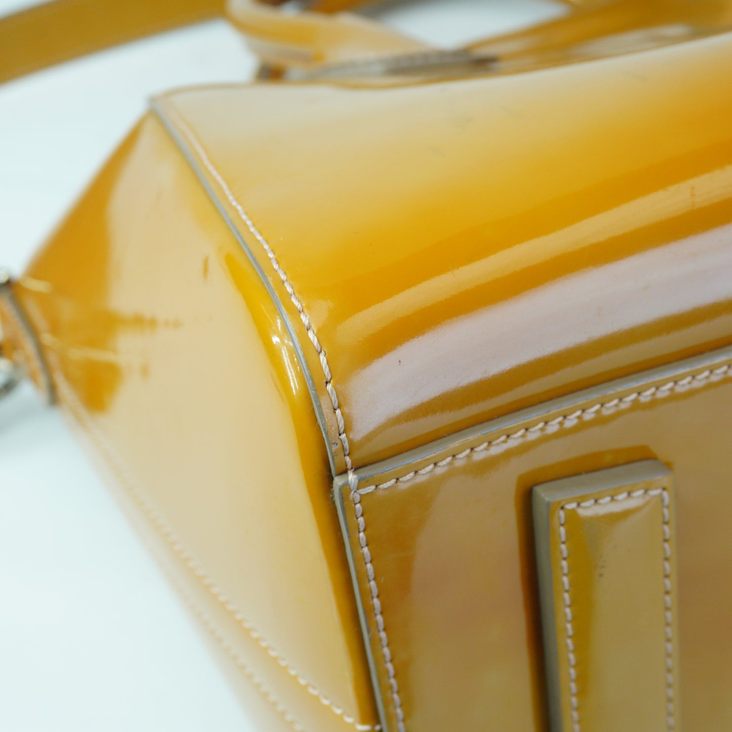 Givenchy Antigona Patent Mustard Medium SHW