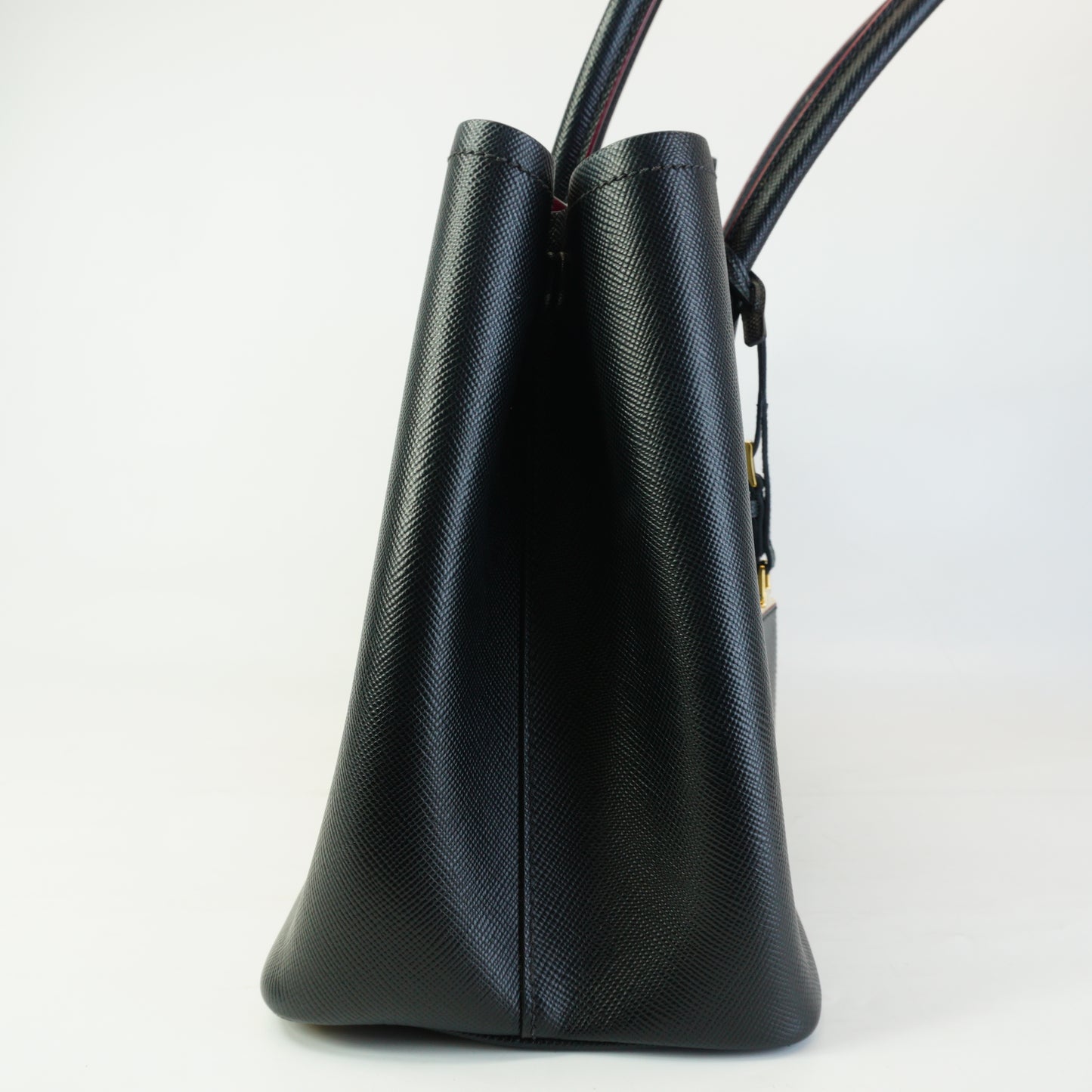 Prada Saffiano Cuir Double handle Black Large Tote GHW