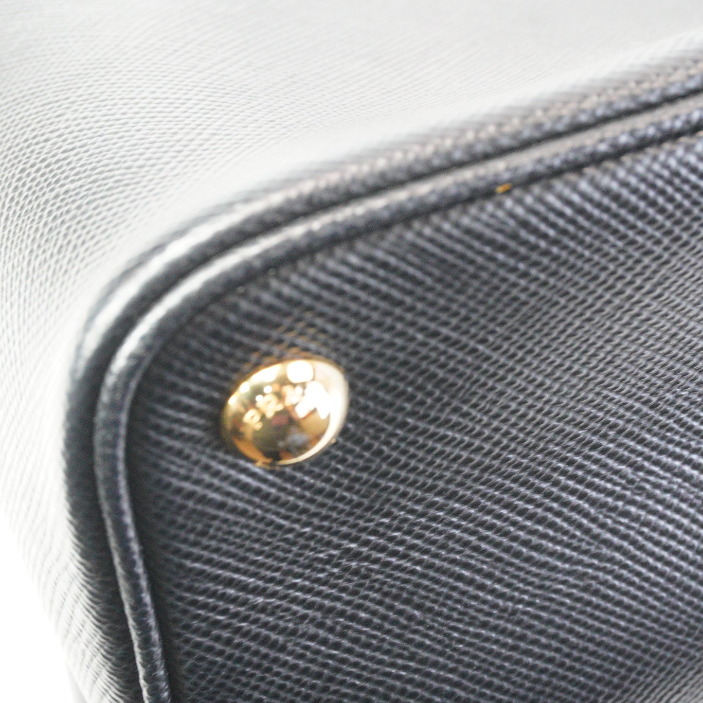 Prada Saffiano Cuir Double handle Black Large Tote GHW