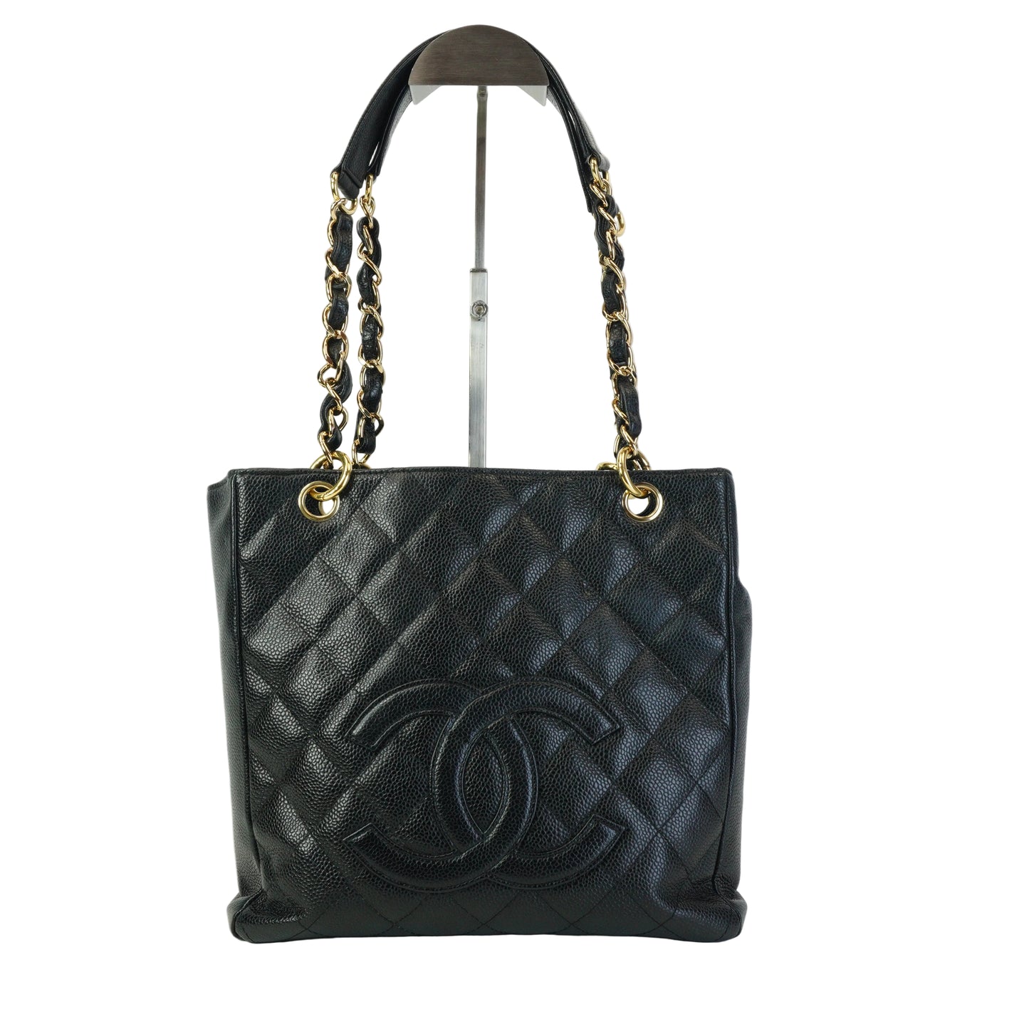 Chanel PST Black Quilted Caviar Leather GHW
