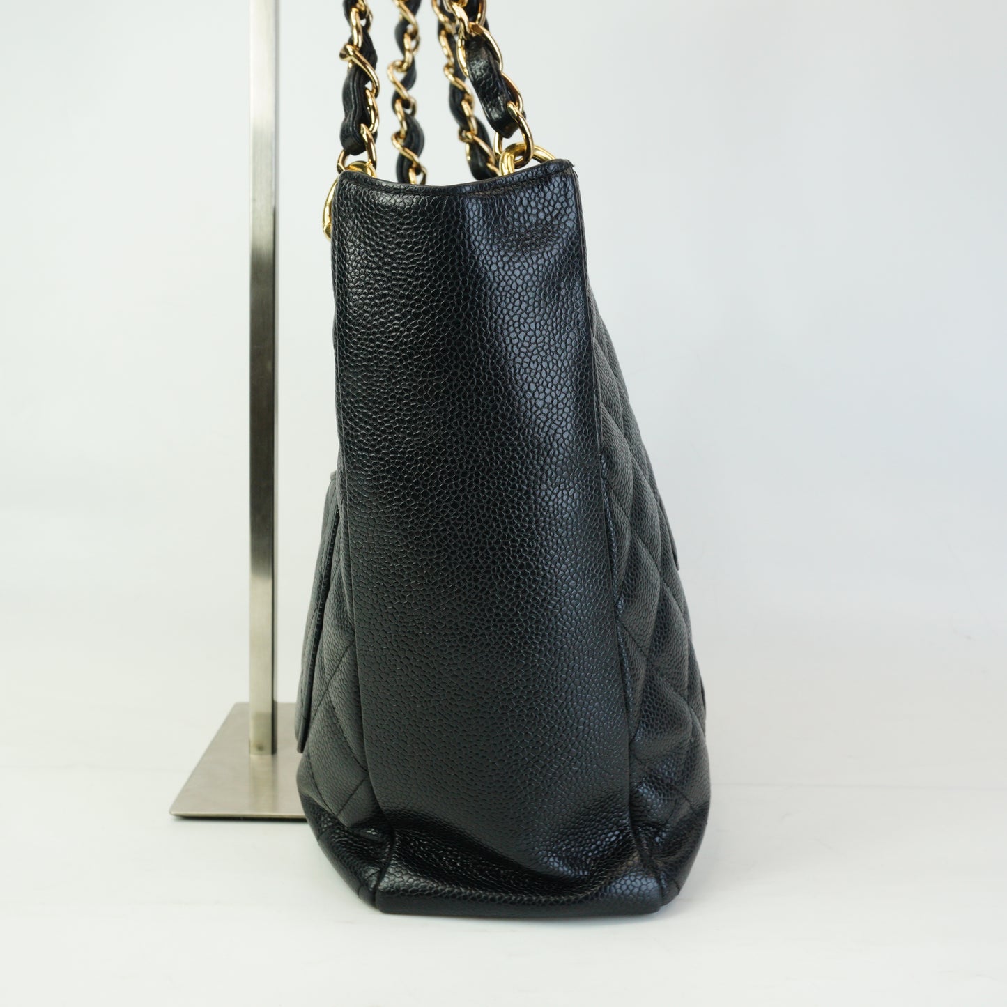 Chanel PST Black Quilted Caviar Leather GHW