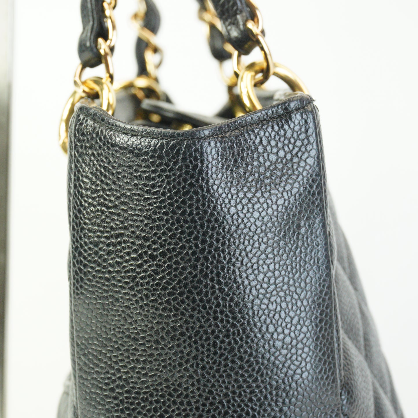 Chanel PST Black Quilted Caviar Leather GHW