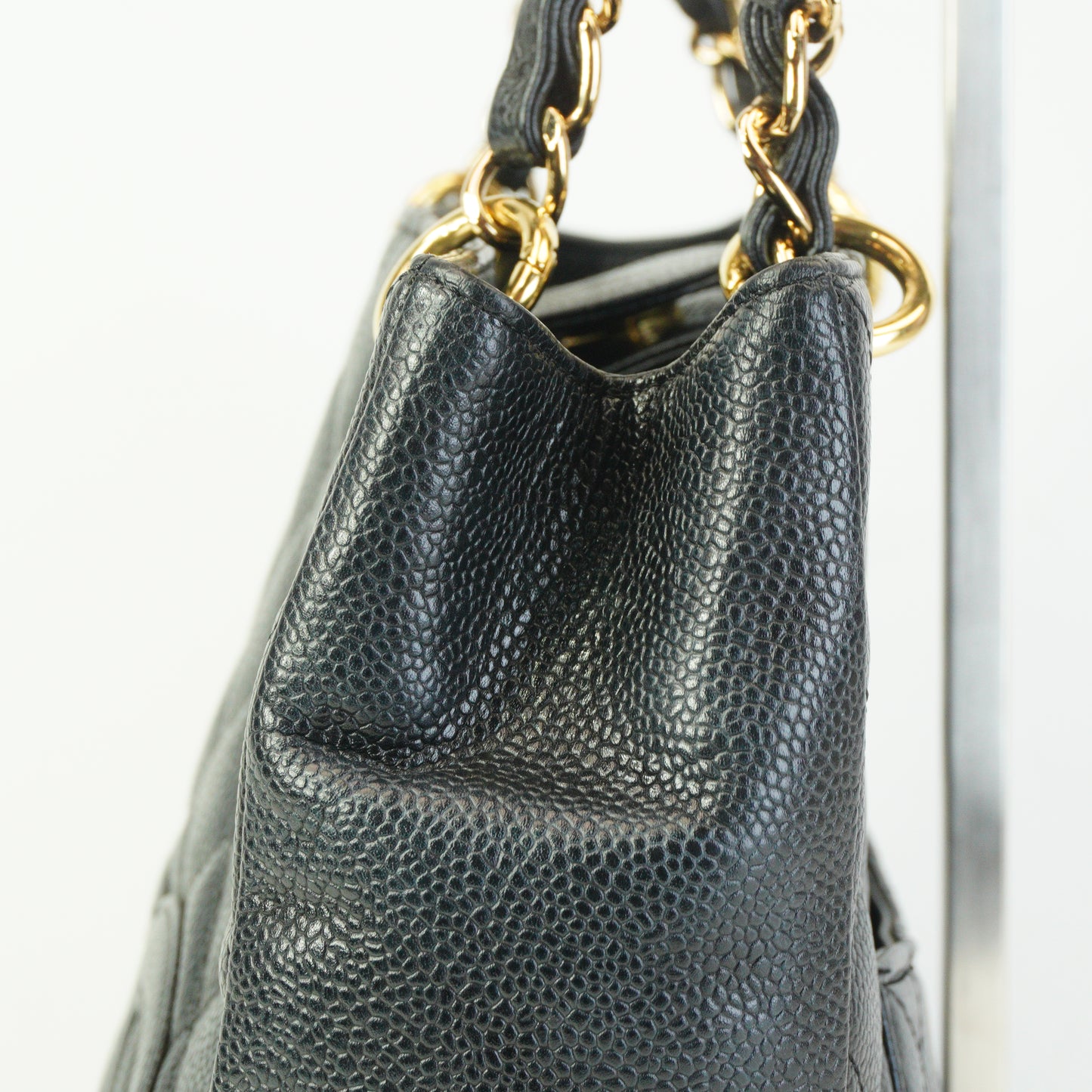 Chanel PST Black Quilted Caviar Leather GHW