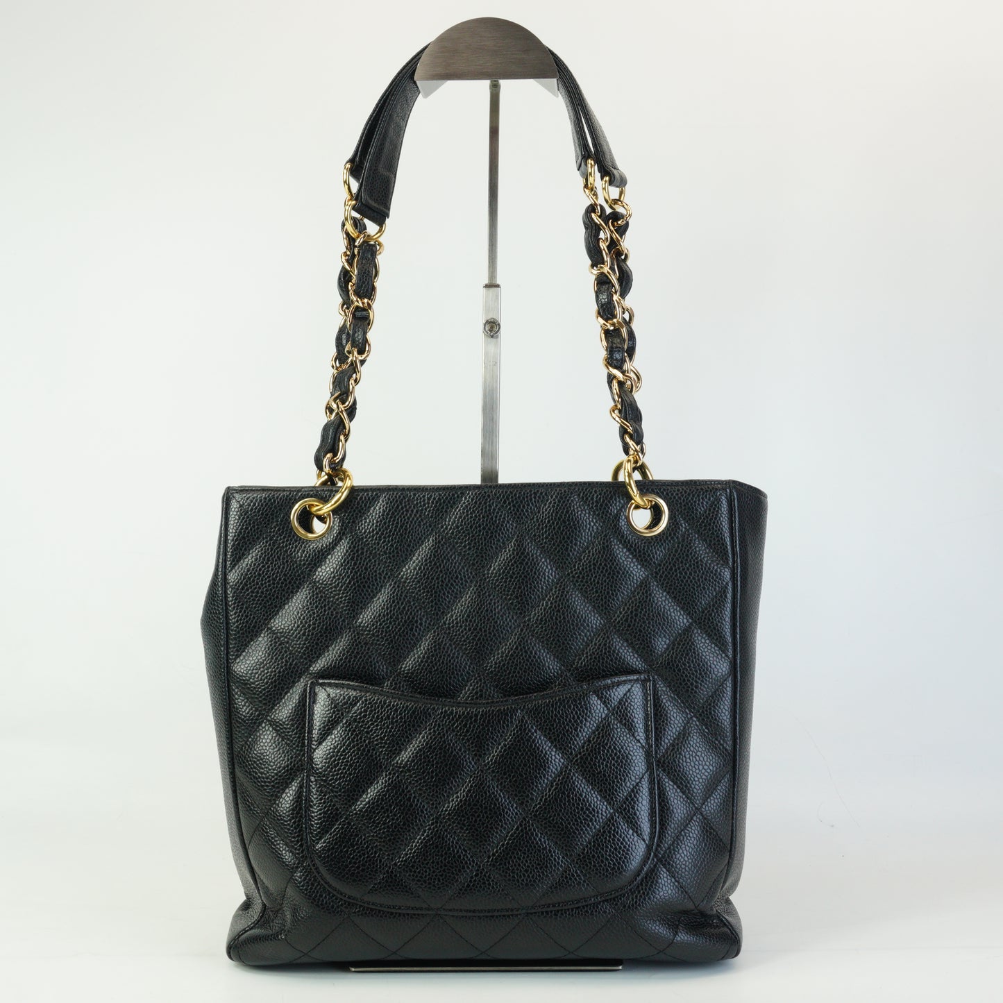 Chanel PST Black Quilted Caviar Leather GHW