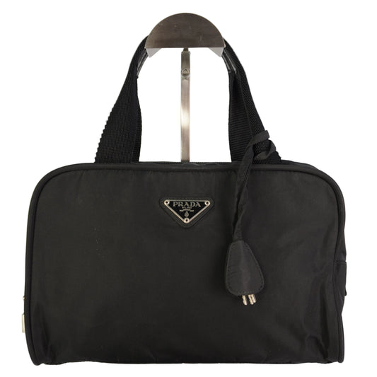 Prada Nylon Triangle Logo Plate Handbag