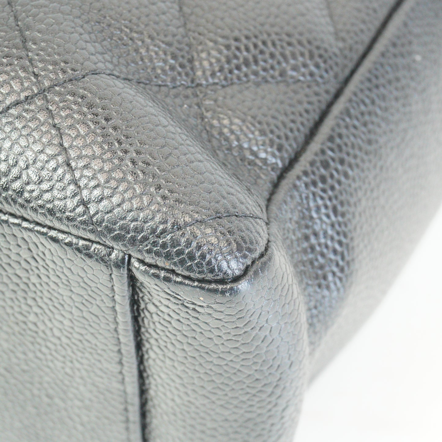 Chanel PST Black Quilted Caviar Leather GHW