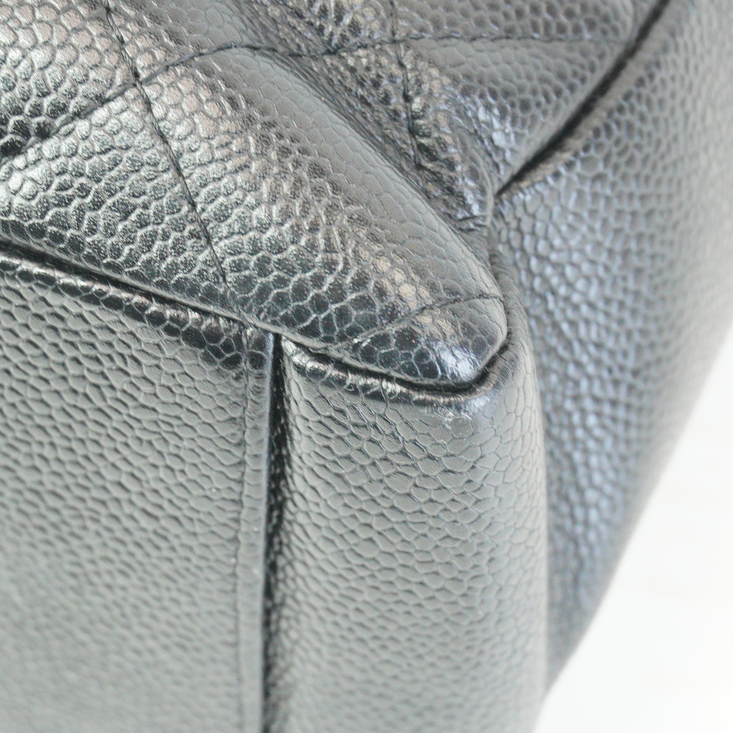 Chanel PST Black Quilted Caviar Leather GHW