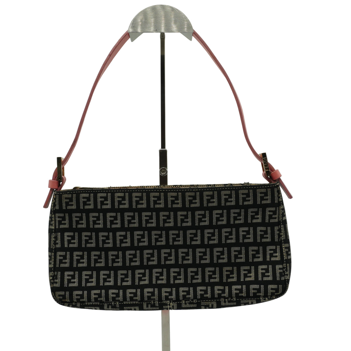 Fendi Fendi Zucchino Medium Baguette Accessory Pouch Black GHW