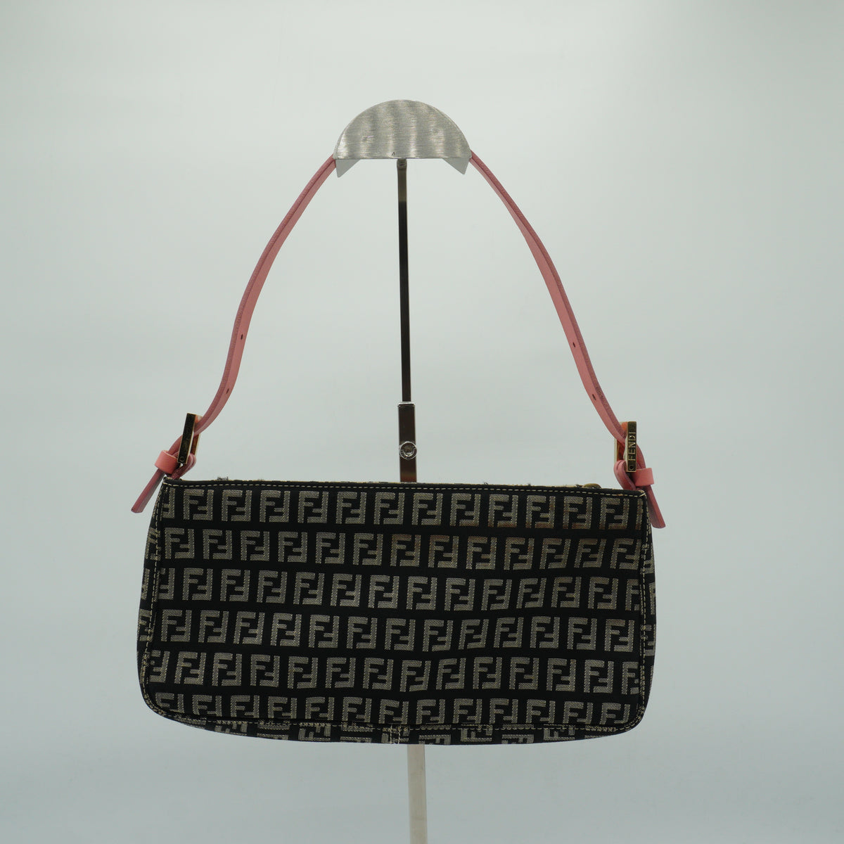 Fendi Fendi Zucchino Medium Baguette Accessory Pouch Black GHW