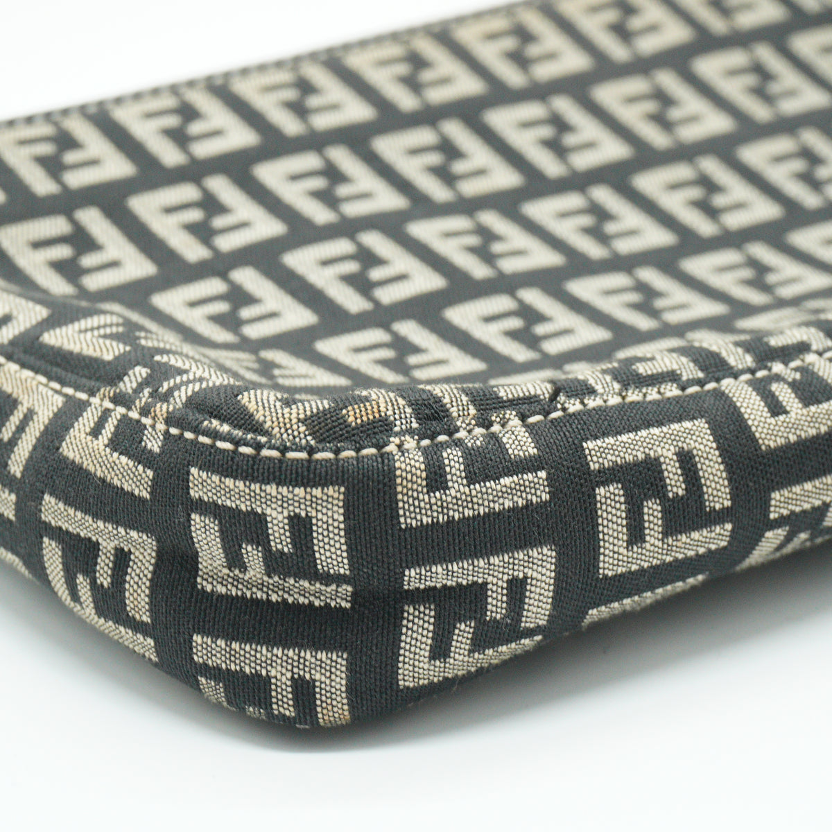 Fendi Fendi Zucchino Medium Baguette Accessory Pouch Black GHW