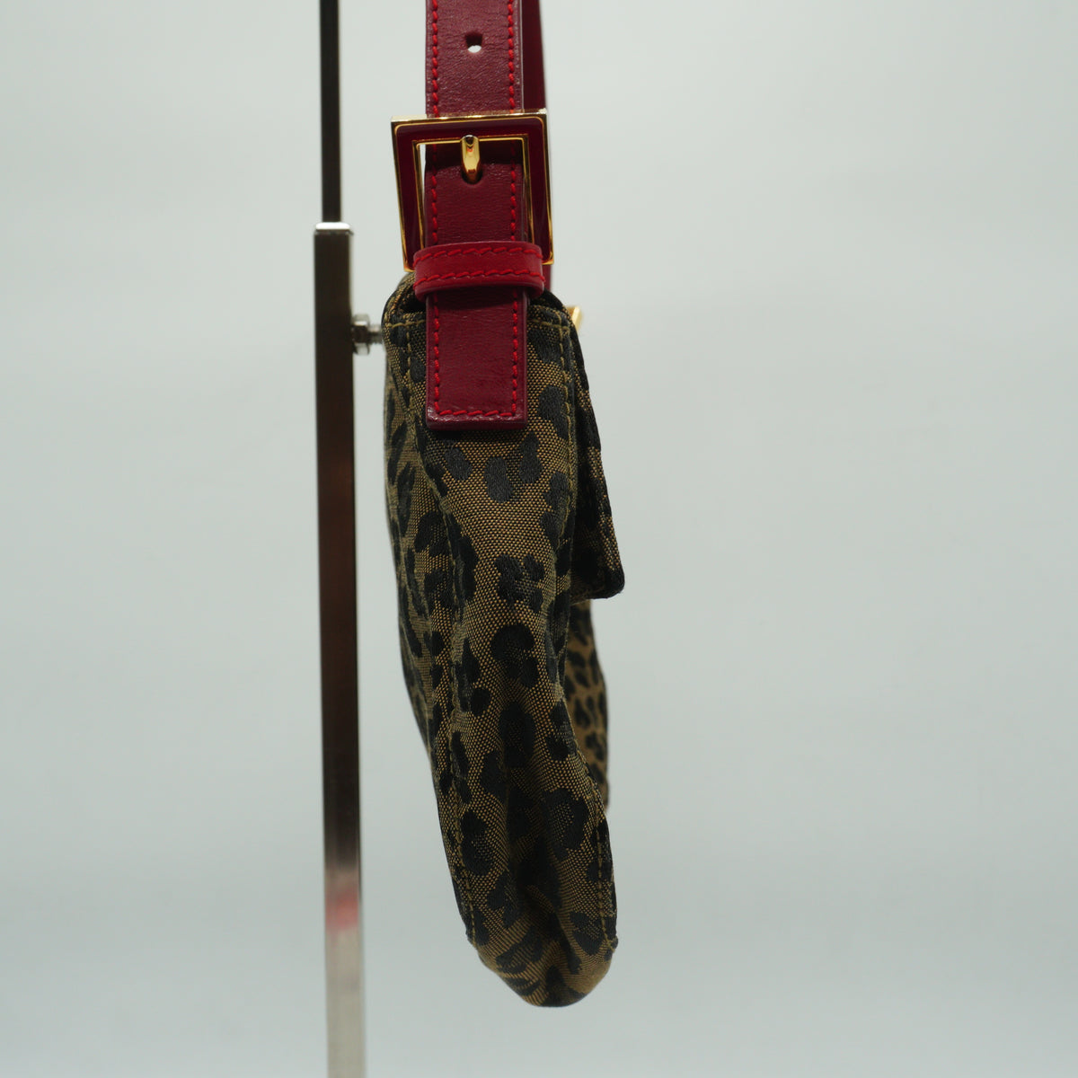 Fendi Baguette Small Denim Leopard GHW