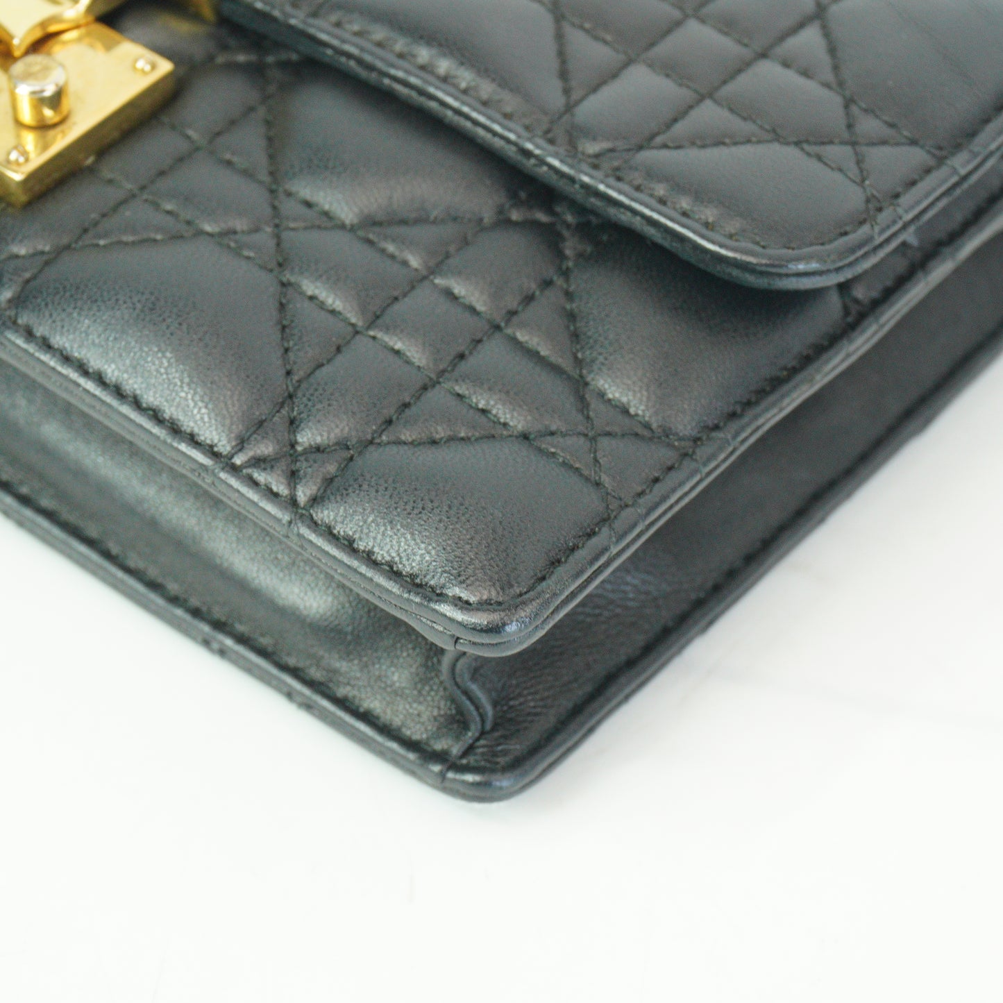 Dior	Cannage Black Wallet On Chain GHW