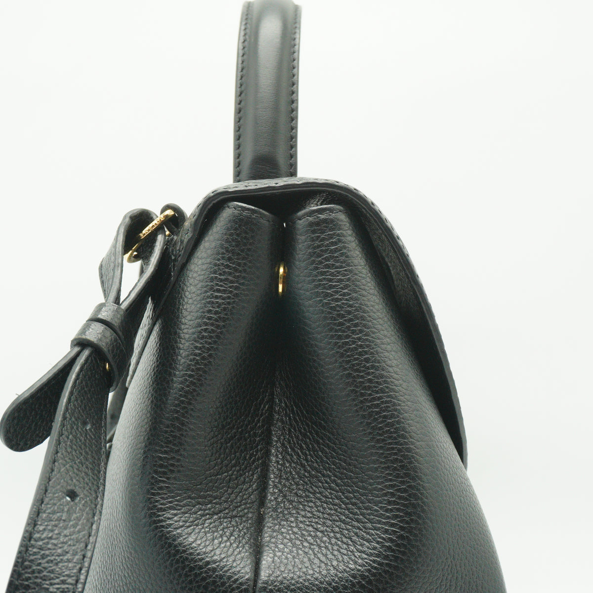 Polene Numero Un Crocodile Flap Black Medium GHW