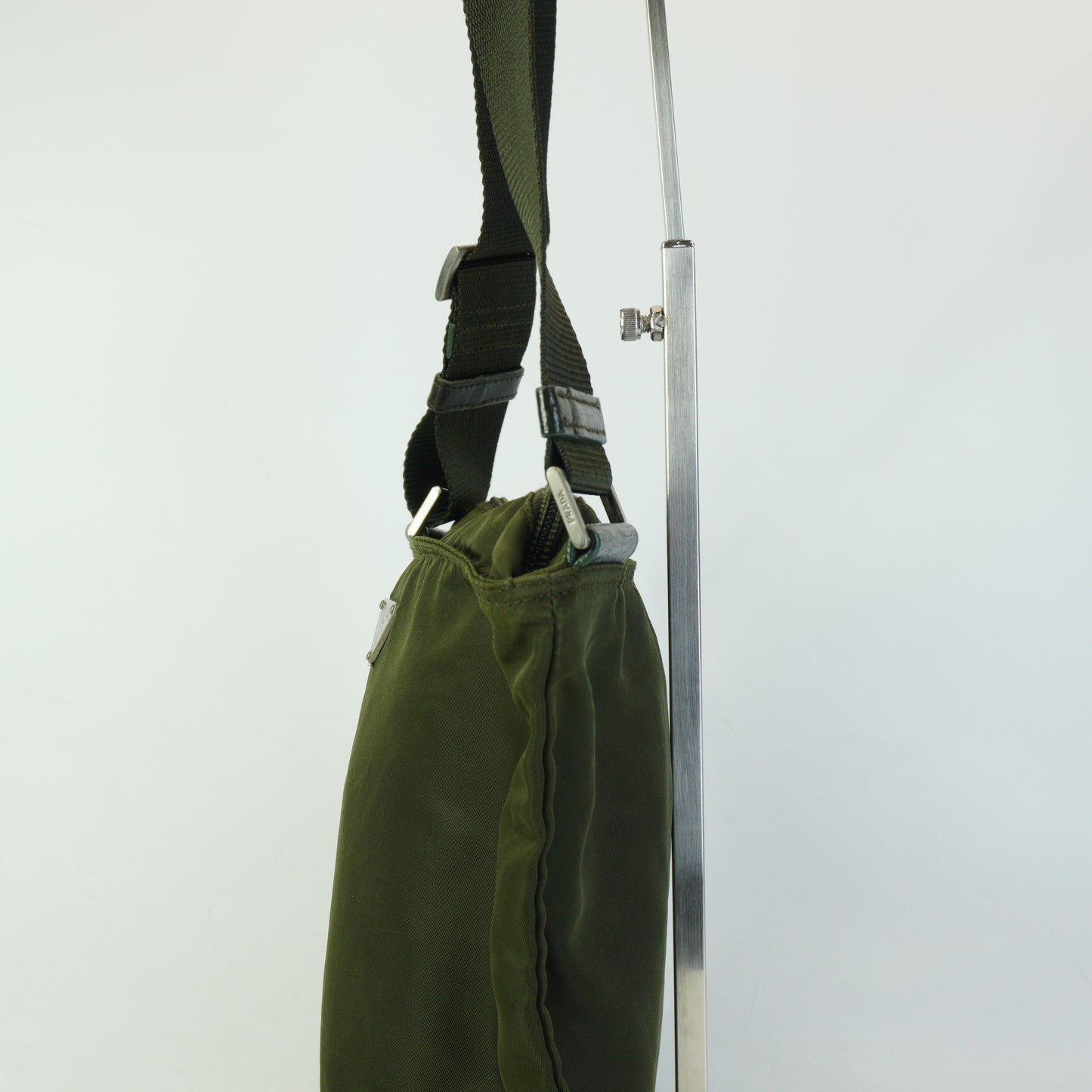 Prada Nylon Messenger Bag Army Green Medium SHW