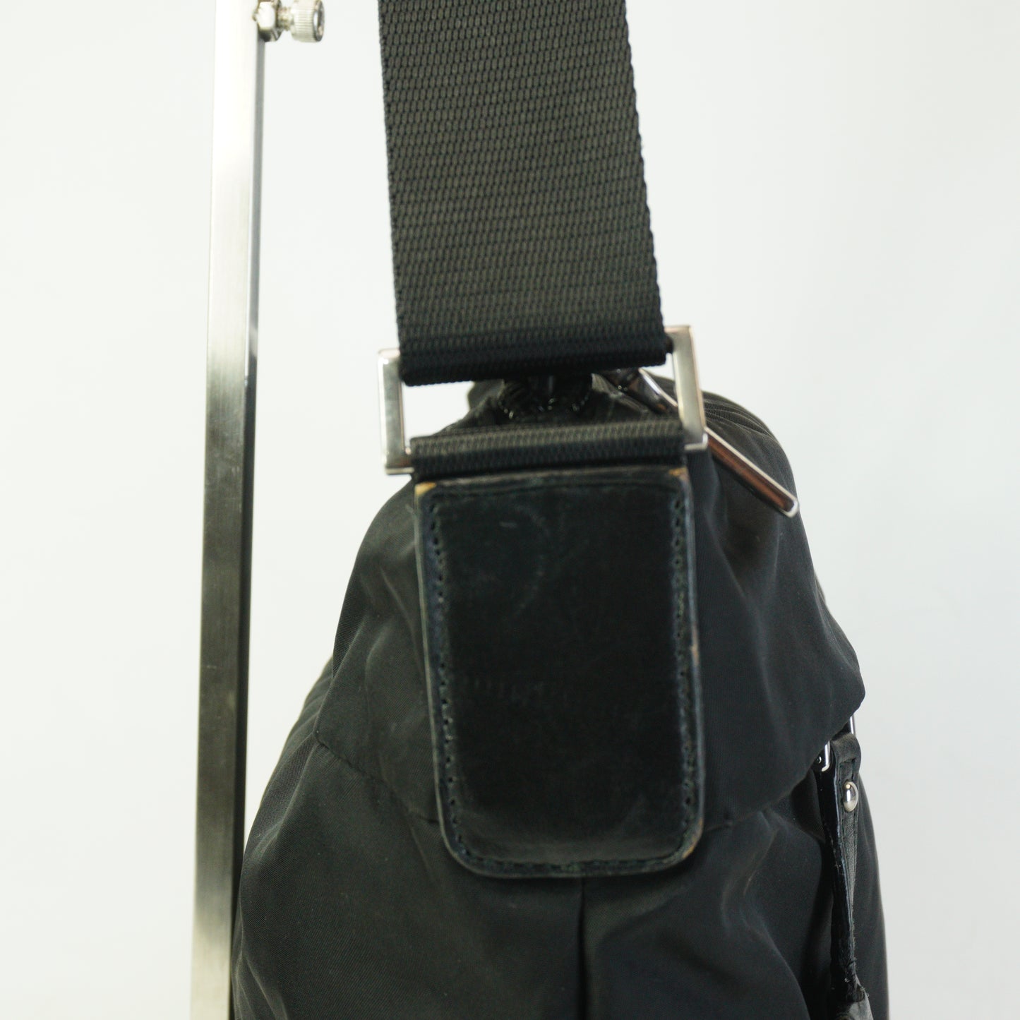 Prada Nylon Messenger Bag Black Large SHW