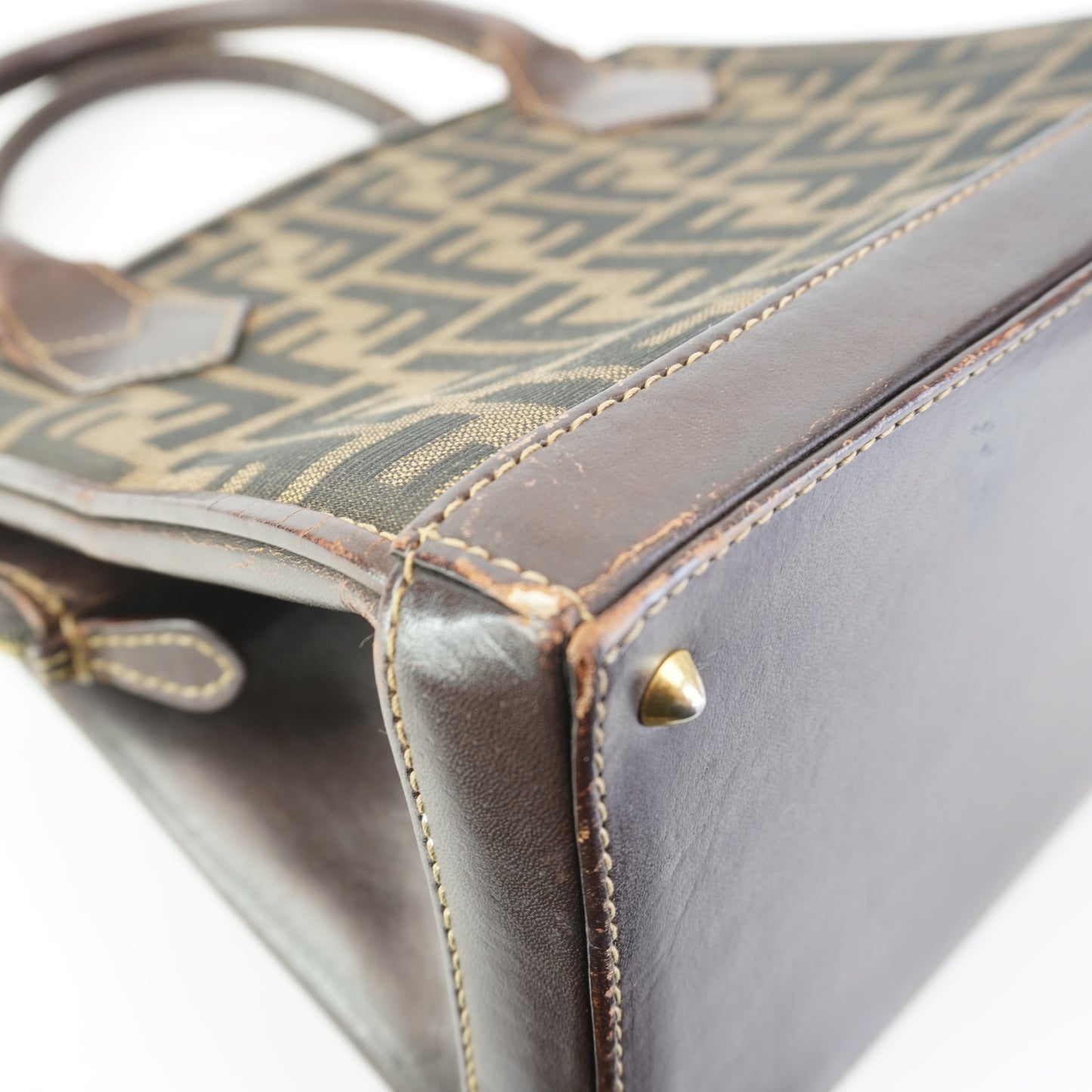 Fendi Vintage Convertible zip tote GHW Small