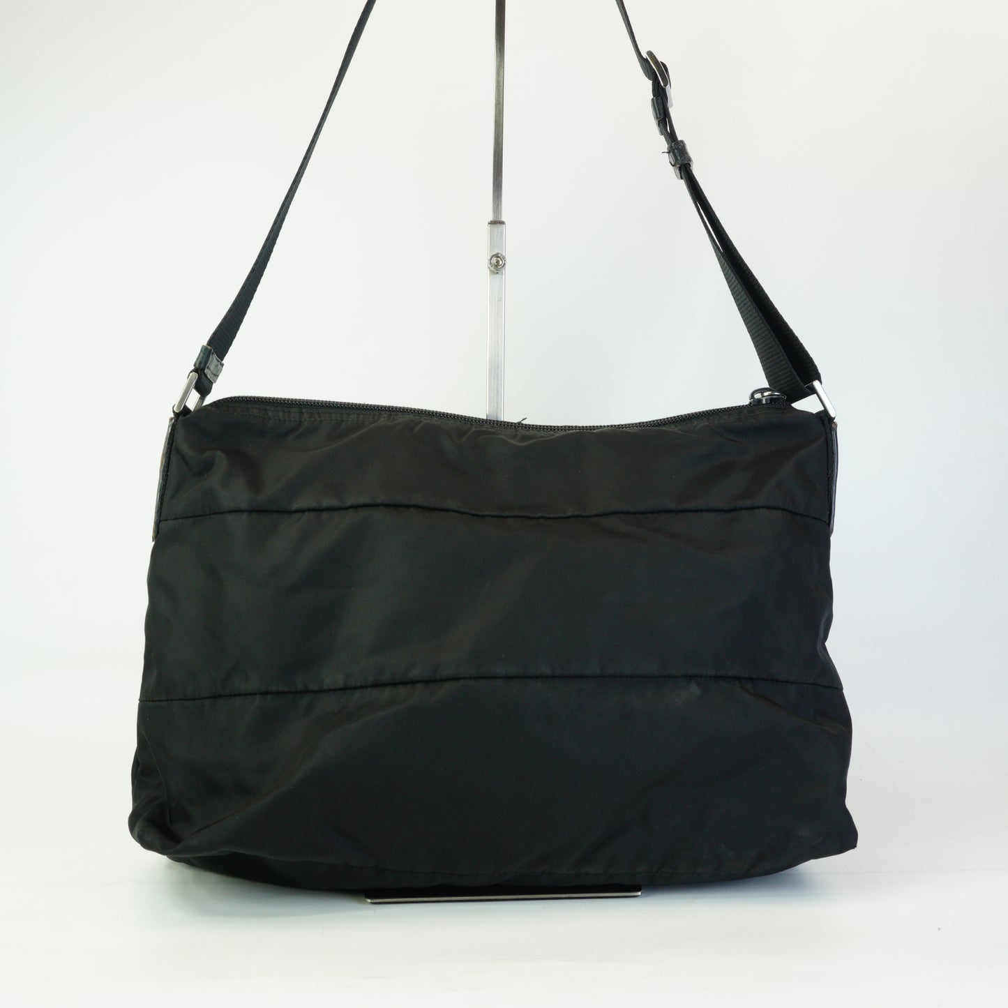 Prada Nylon Messenger Bag Black Large SHW