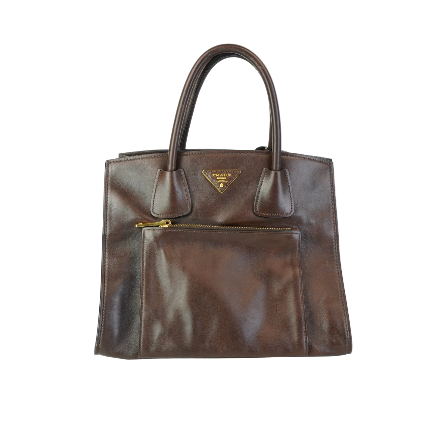 Prada Font Pocket Wing Convertible Tote GHW Medium