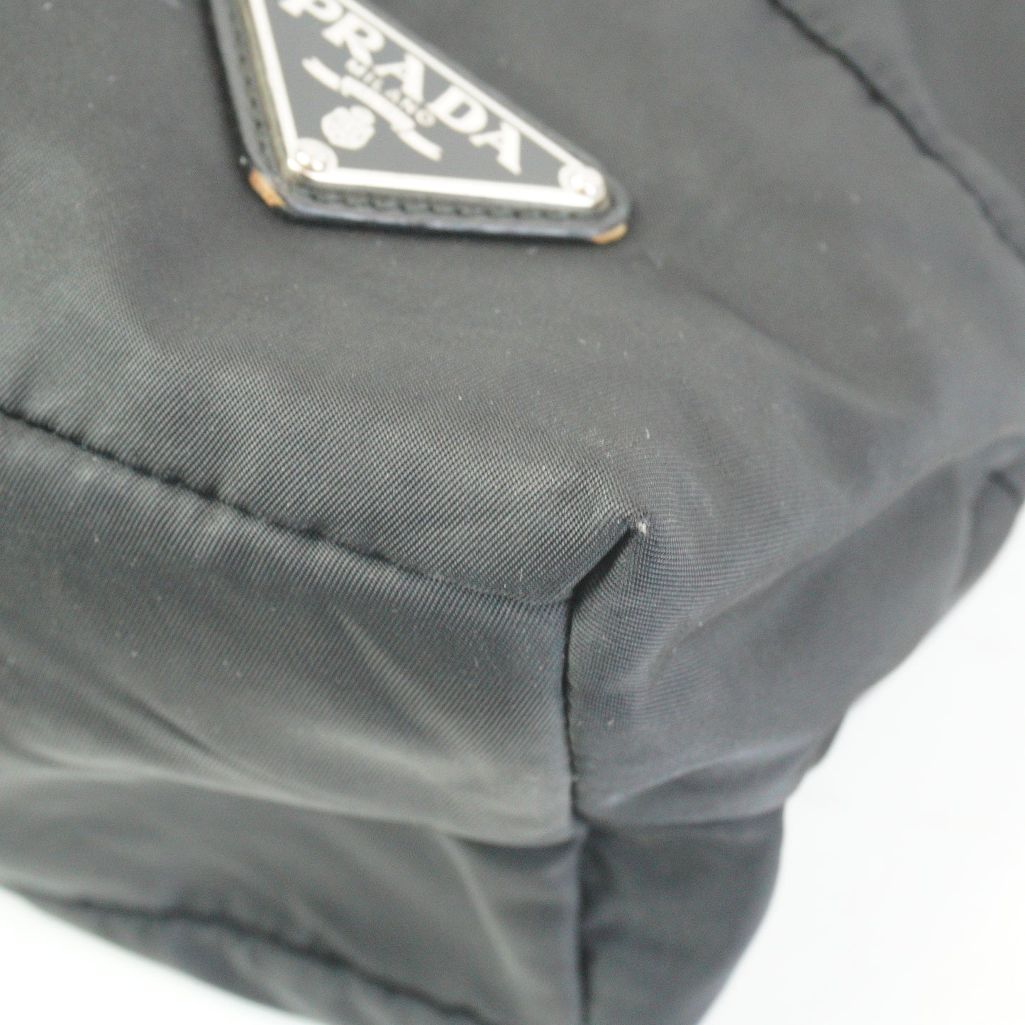Prada Nylon Messenger Bag Black Large SHW