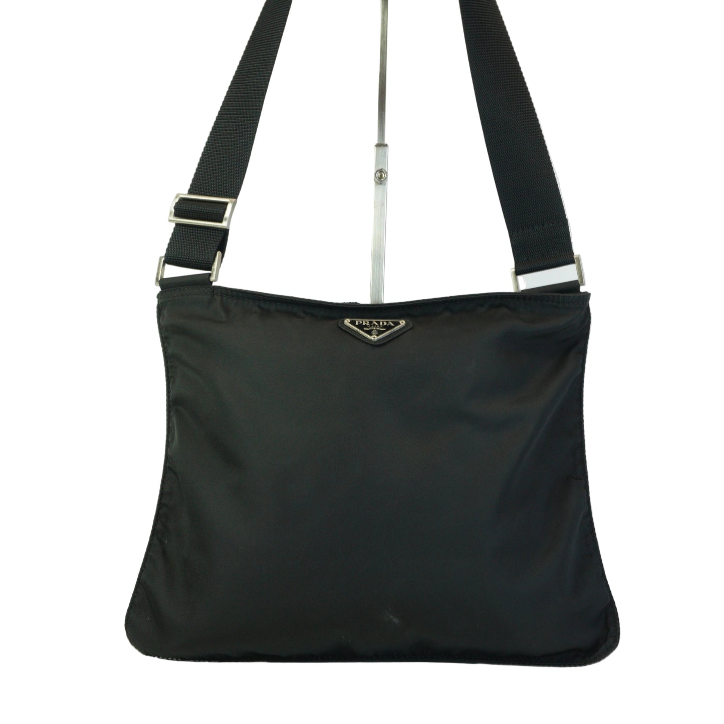 Prada Nylon Messenger Bag Black Medium