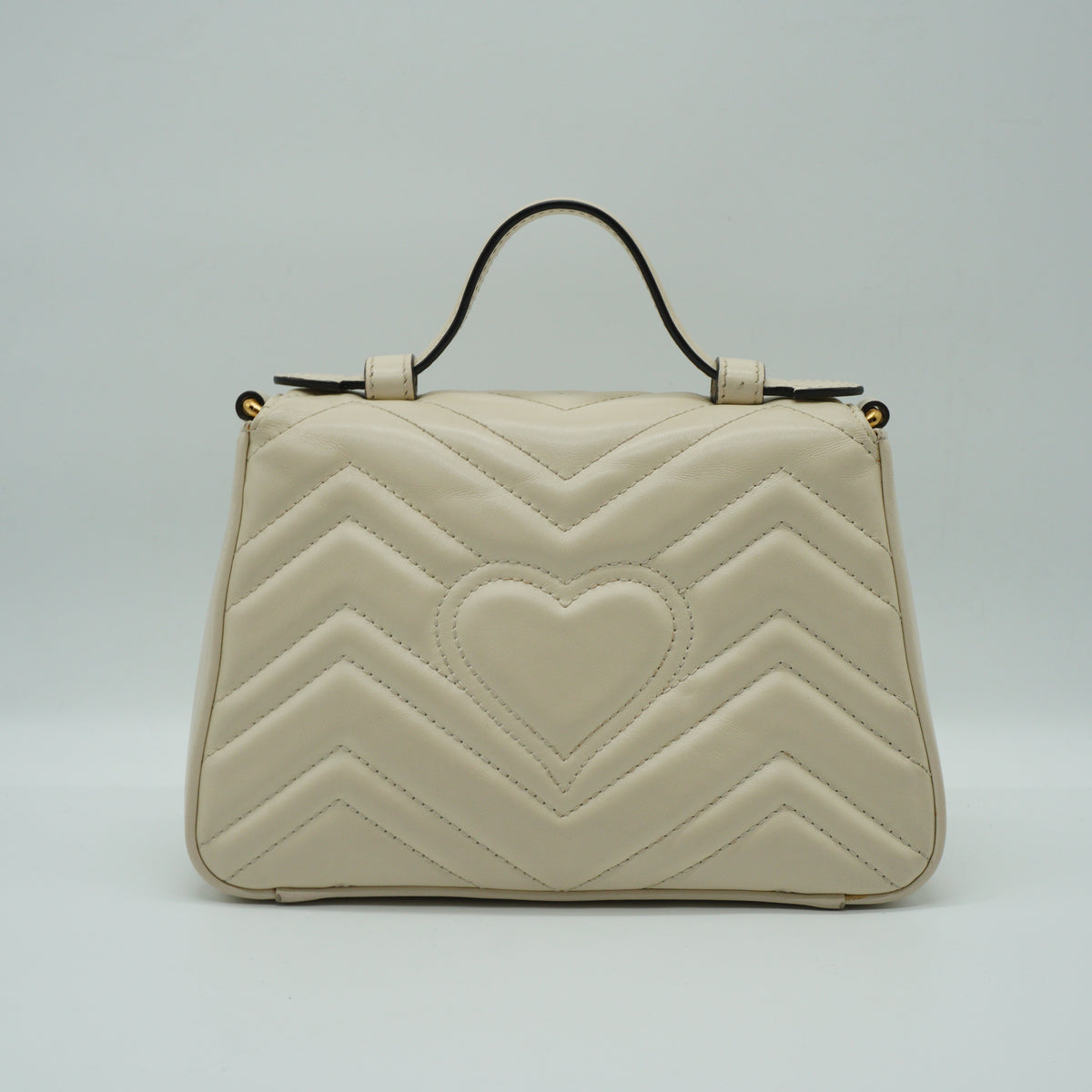 Gucci	GG Marmont Matelasse Top Handle Bag White GHW