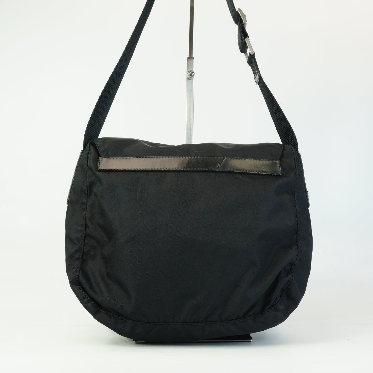 Prada Nylon Messenger Bag Black Medium SHW
