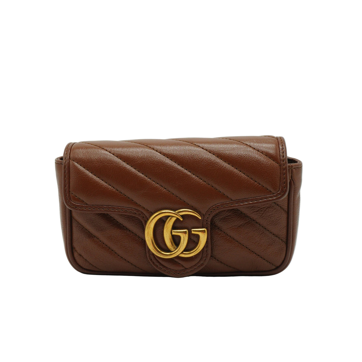 Gucci Marmont Matelasse Super Mini Bag Brown GHW