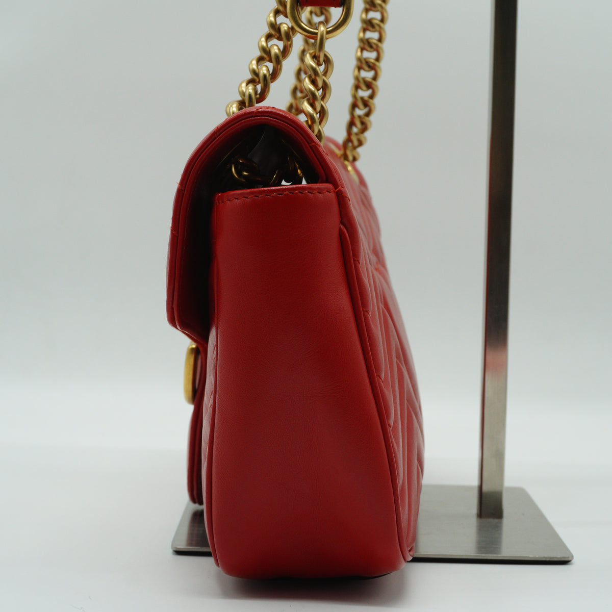 Gucci GG Marmont Shoulder Bag Medium Red GHW