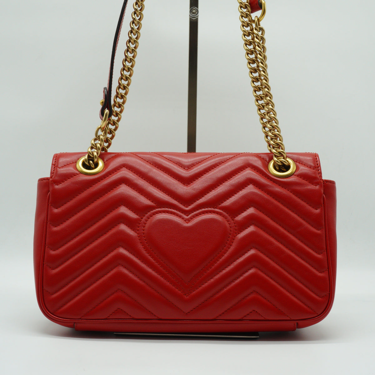 Gucci GG Marmont Shoulder Bag Medium Red GHW