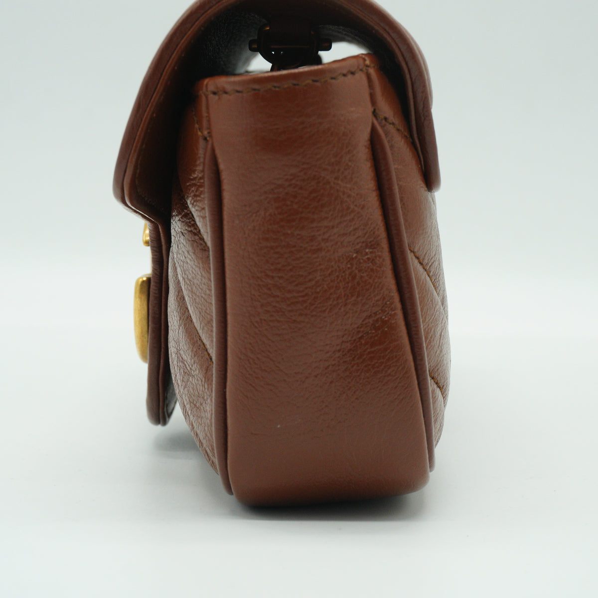 Gucci Marmont Matelasse Super Mini Bag Brown GHW