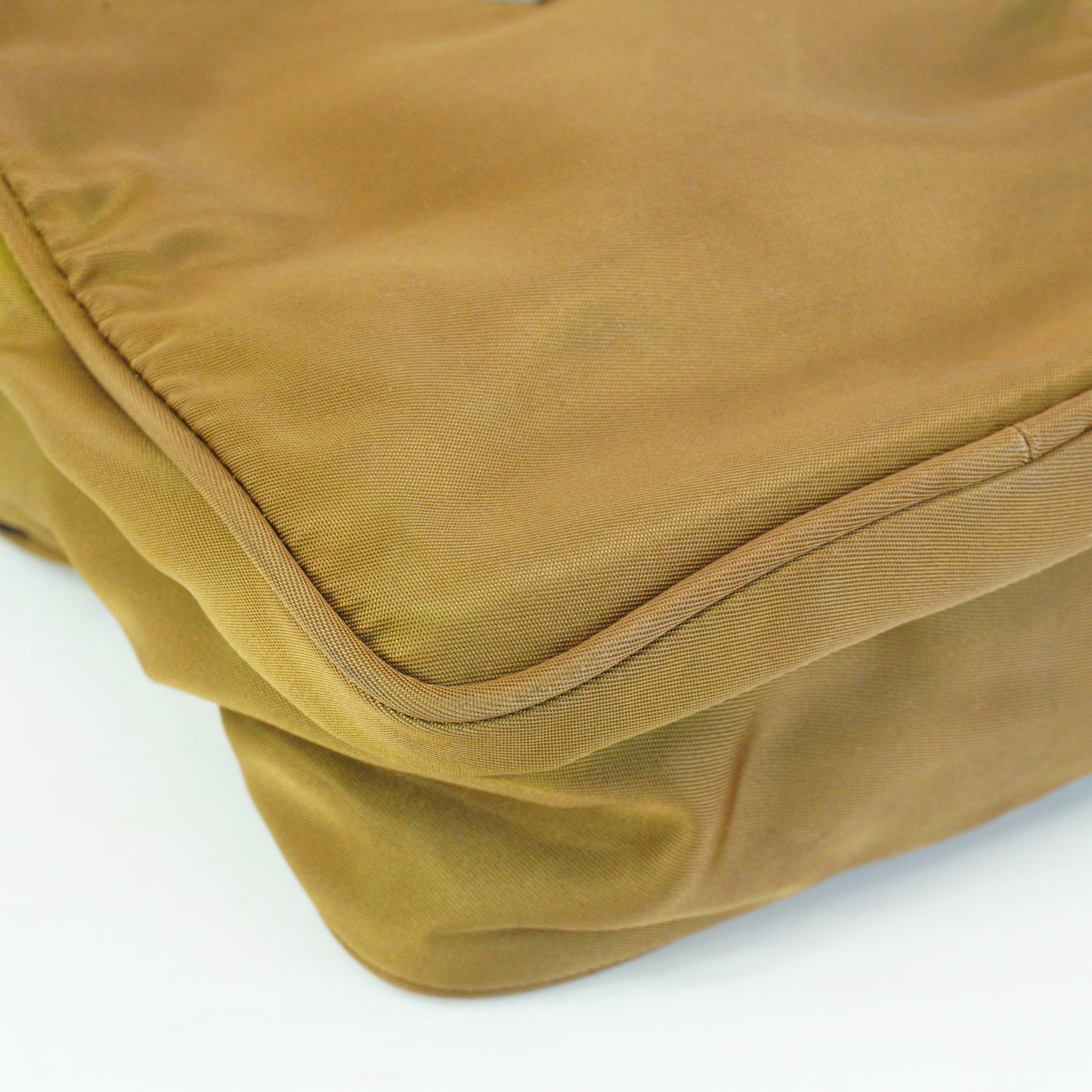 Prada Nylon Front Pocket Messenger Bag Gold Small SHW