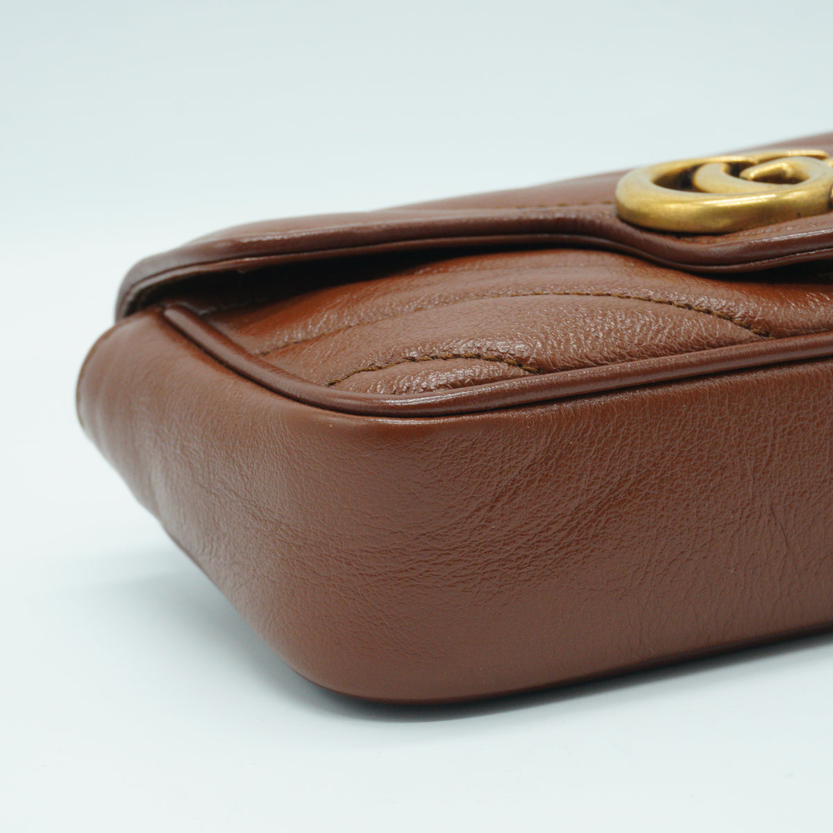 Gucci Marmont Matelasse Super Mini Bag Brown GHW