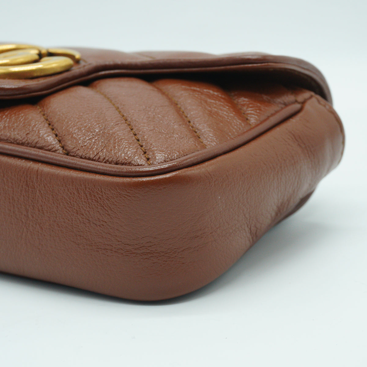 Gucci Marmont Matelasse Super Mini Bag Brown GHW