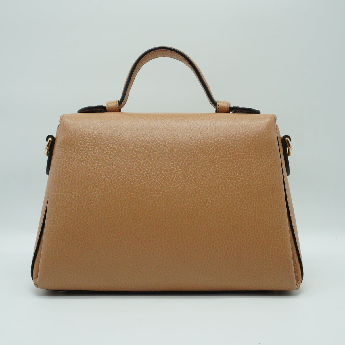 Gucci Dollar Interlocking GG Small Calfskin Top Handle Beige GHW